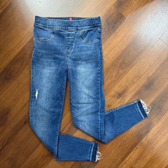 Spanx Pull On Skinny Denim Jeggings Medium Wash Sz Small - Picture 1 of 7
